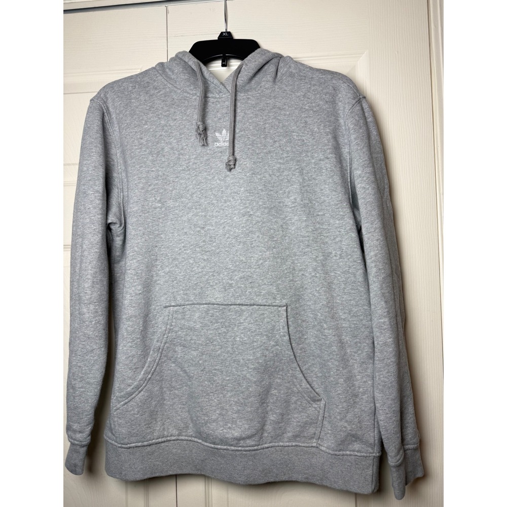 Adidas Originals Trefoil Hoodie Heather Grey Fleece Sweatshirt Small